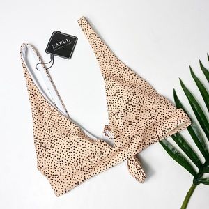 ZAFUL Tie Plunge Animal Print Bikini Swims…